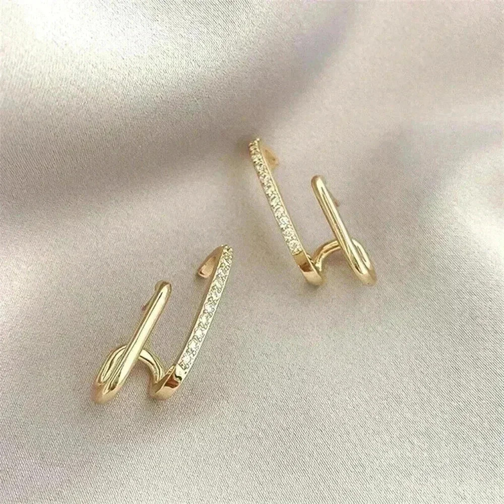 New 18k Yellow Gold Plated 925 Silver CZ Earrings